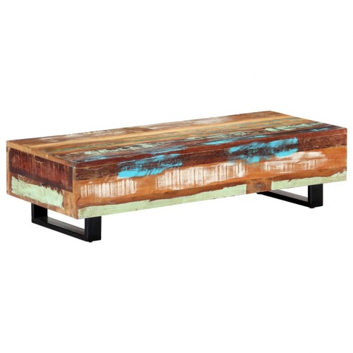 vidaXL Konferenčný stolík 120x50x30 cm masívne recyklované drevo a oceľ
